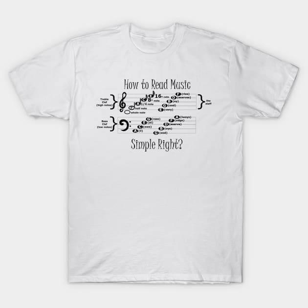 Reading Music T-Shirt by traditionation